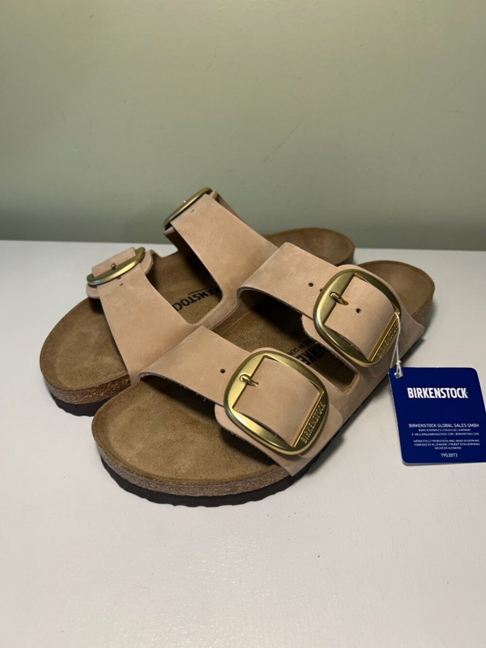 Birkenstock Women's Arizona Big Buckle Nubuck Leather Sandals - Picture 2 of 16